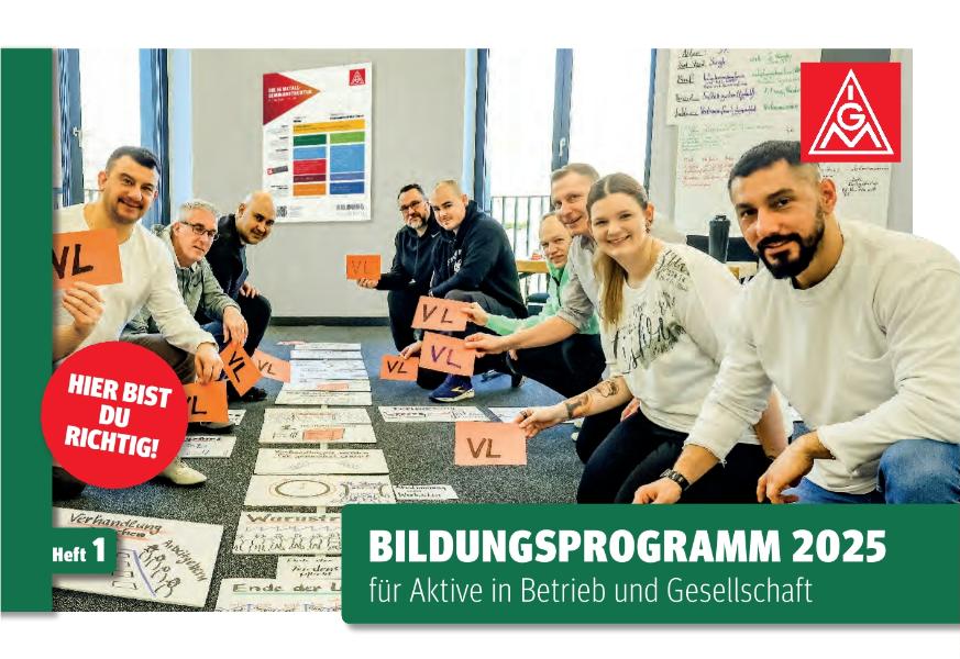 Bildungsprogramm 2025 für Aktive in Betrieb und Gesellschaft