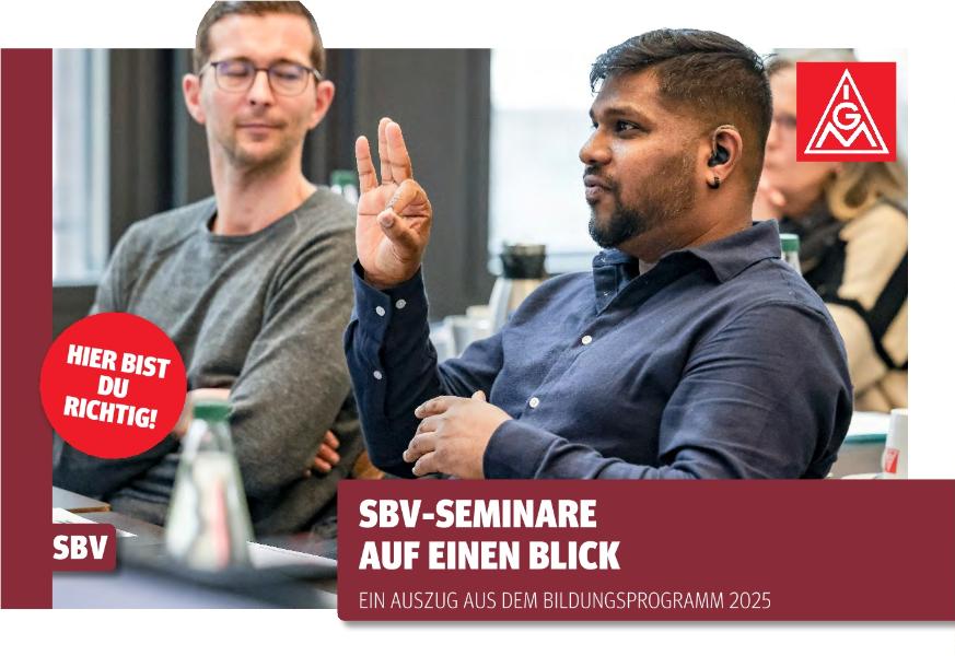 SBV-Seminare auf einen Blick - Ein Auszug aus dem Bildungsprogramm 2025