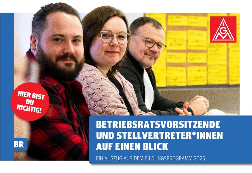 Betriebsratsvorsitzende und Stellvertreter*innen auf einen Blick